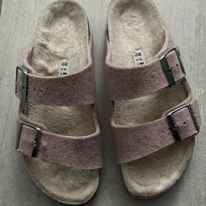Pink felt Birkenstock sandals 38